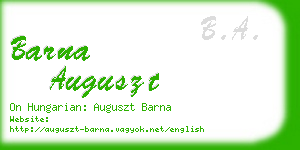 barna auguszt business card